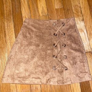 Tan/light brown suede skirt